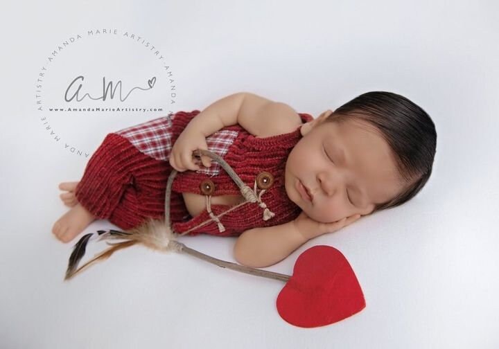 Red Newborn Outfit Photography, Newborn Boy Photo Props, Christmas Newborn Props, Newborn Set: Pants & Vest, Newborn Posing Pillow