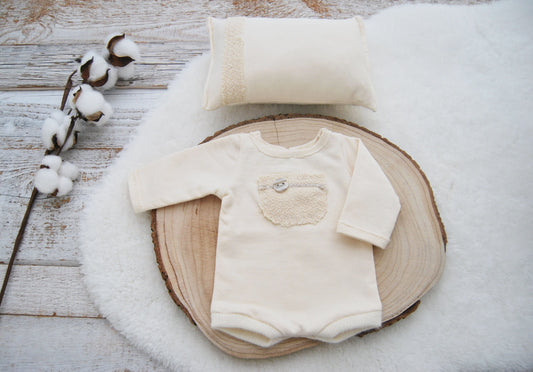 Boy Overall and Pillow Photography Prop, Newborn Outfit Baby Boy, Newborn Photo Props, Baby Boy Photo Outfit, Newborn Romper, Posing Pillow