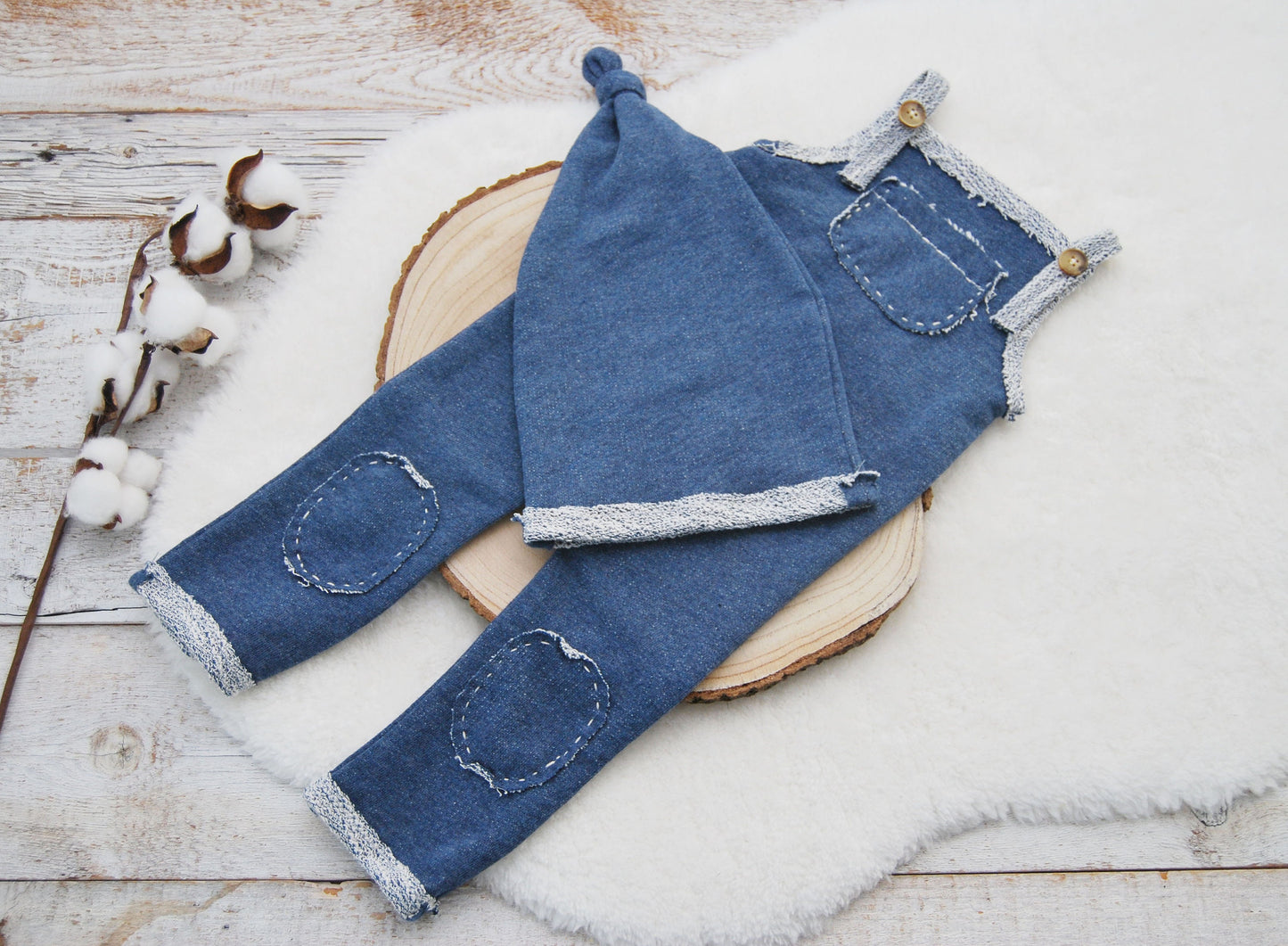 Sitter Outfit Baby Boy, Photography Prop Outfit, Baby Boy Set: Romper and Hat, Sitter Romper for Photo Shoots, Blue Baby Romper