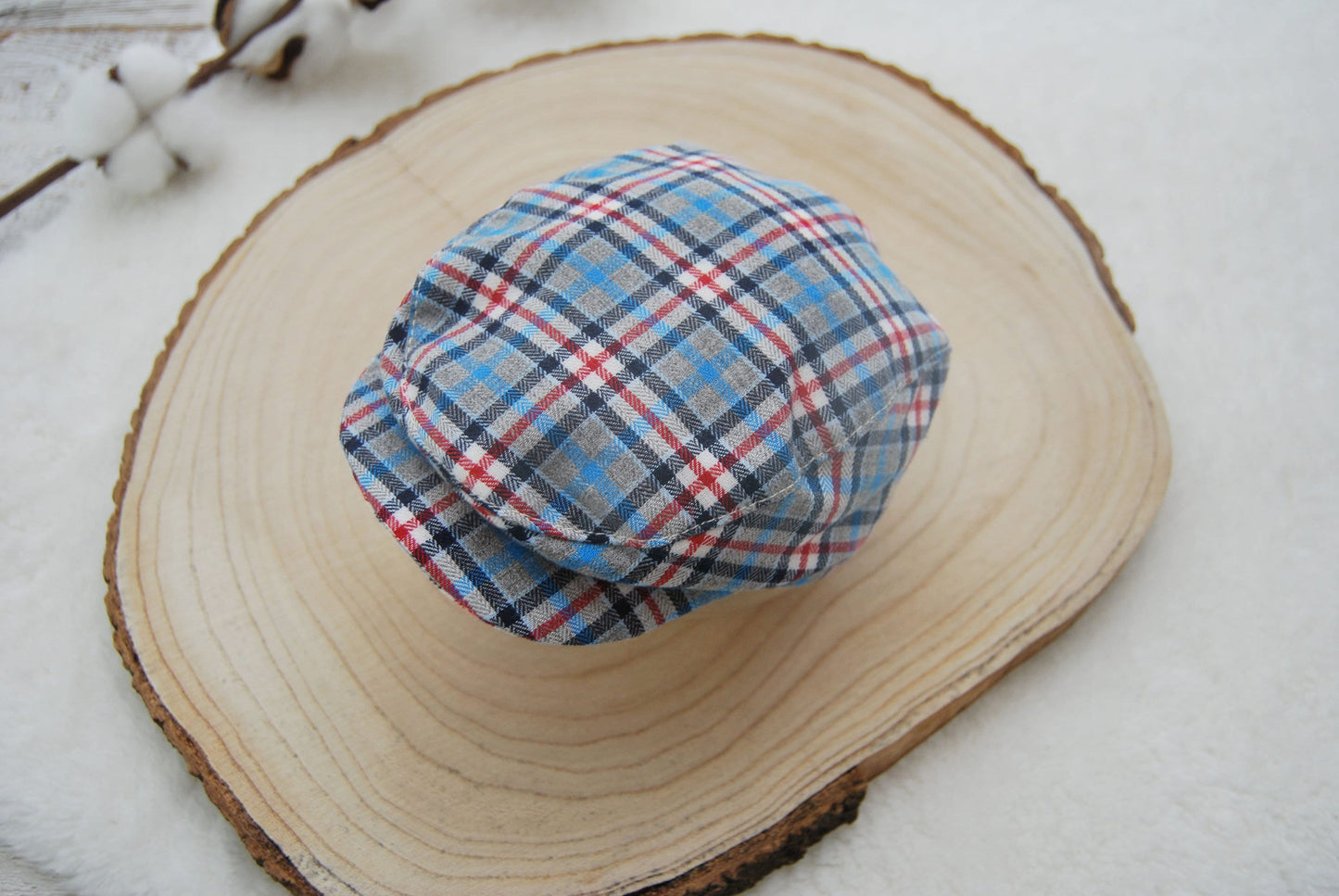 Baby boy flat cap photography prop, CHOOSE YOUR SIZE newsboy cap for photography, newborn, sitter photography hat