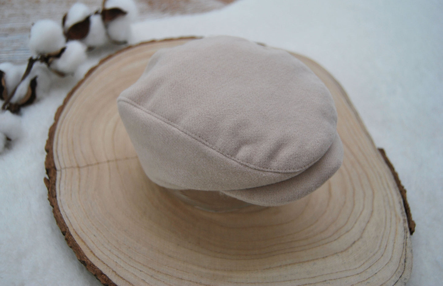 Newsboy cap for photography shoots, newborn photo prop hat - choose your color, Newborn cap, Baby boy flat cap