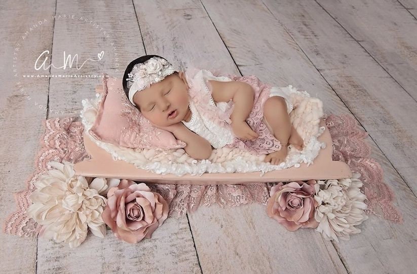 Newborn props baby outfit, Newborn photo prop, Pink romper with ruffles for baby girls, Newborn photography prop