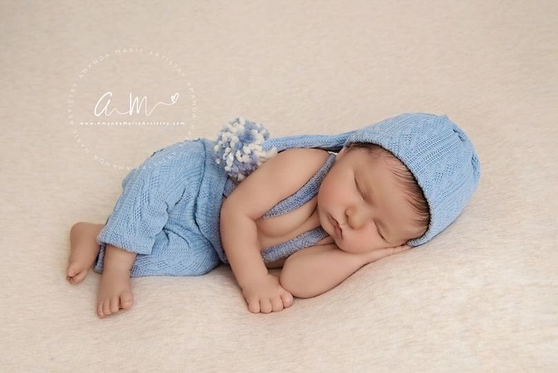 Blue Outfit Newborn Boy, Newborn Photography Set, Newborn Pants with Suspenders, Pompom Hat Baby, Newborn Photo Props