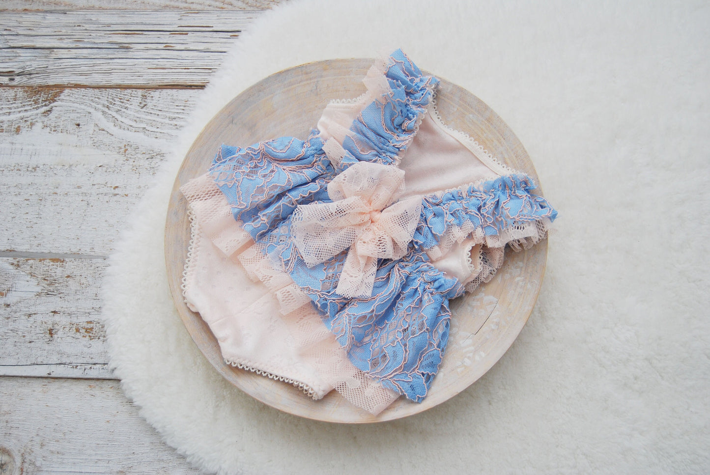 Newborn Romper, Newborn Photo Prop Dress, Lace Romper Baby Girl, Blue Pink Baby Girl Photo Outfit, Photography Props, Baby Photo Prop