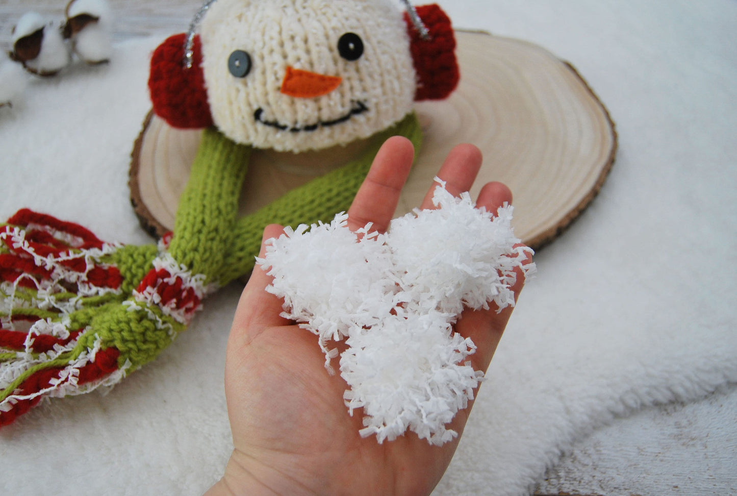 Knitted Newborn Photo Props, Snowman Outfit Baby, Snowman Hat, Scarf and Snowflakes, Photography Prop SET, Newborn Christmas Props