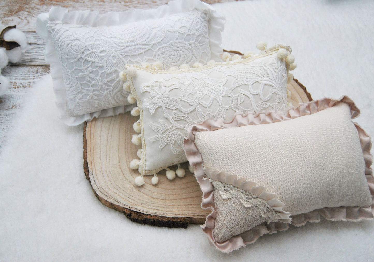 Bohemian Photography Props, Newborn Posing Pillows, Lace Newborn Pillows Photography, Decorative Pillows for Photo Shoots, Baby Photo Props