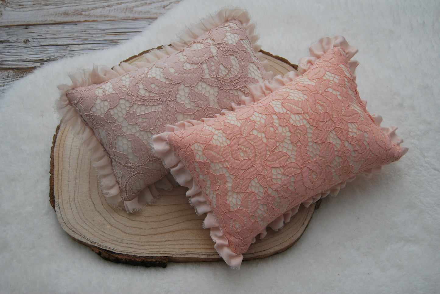 Newborn posing pillows, Lace ruffled pillows for newborn photography, Newborn photography props, baby pillow photography