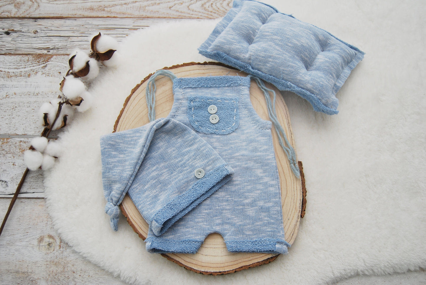 Photography prop for newborn boys, Newborn photography set, Newborn Romper, Newborn Hat, Posing pillow, Newborn Boy Photo Outfit