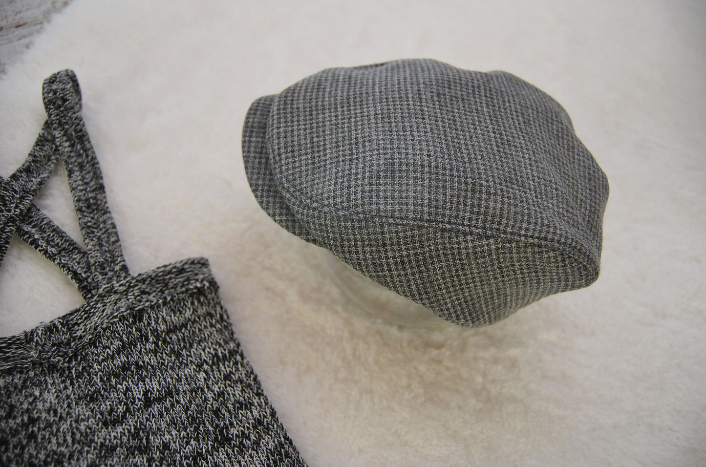 Newborn boy props, Newborn cap, Newborn pants, Gray outfit newborn boy, Photography props, Newsboy hat