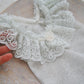 Newborn girl lace romper with ruffles, Newborn photo prop outfit for baby girls, Silvery grey ruffled newborn girl photo outfit