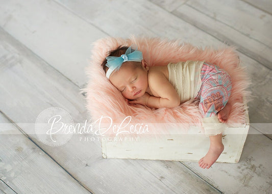 Newborn girl photo outfit, ruffle pants baby girl, newborn romper photo prop pink & blue