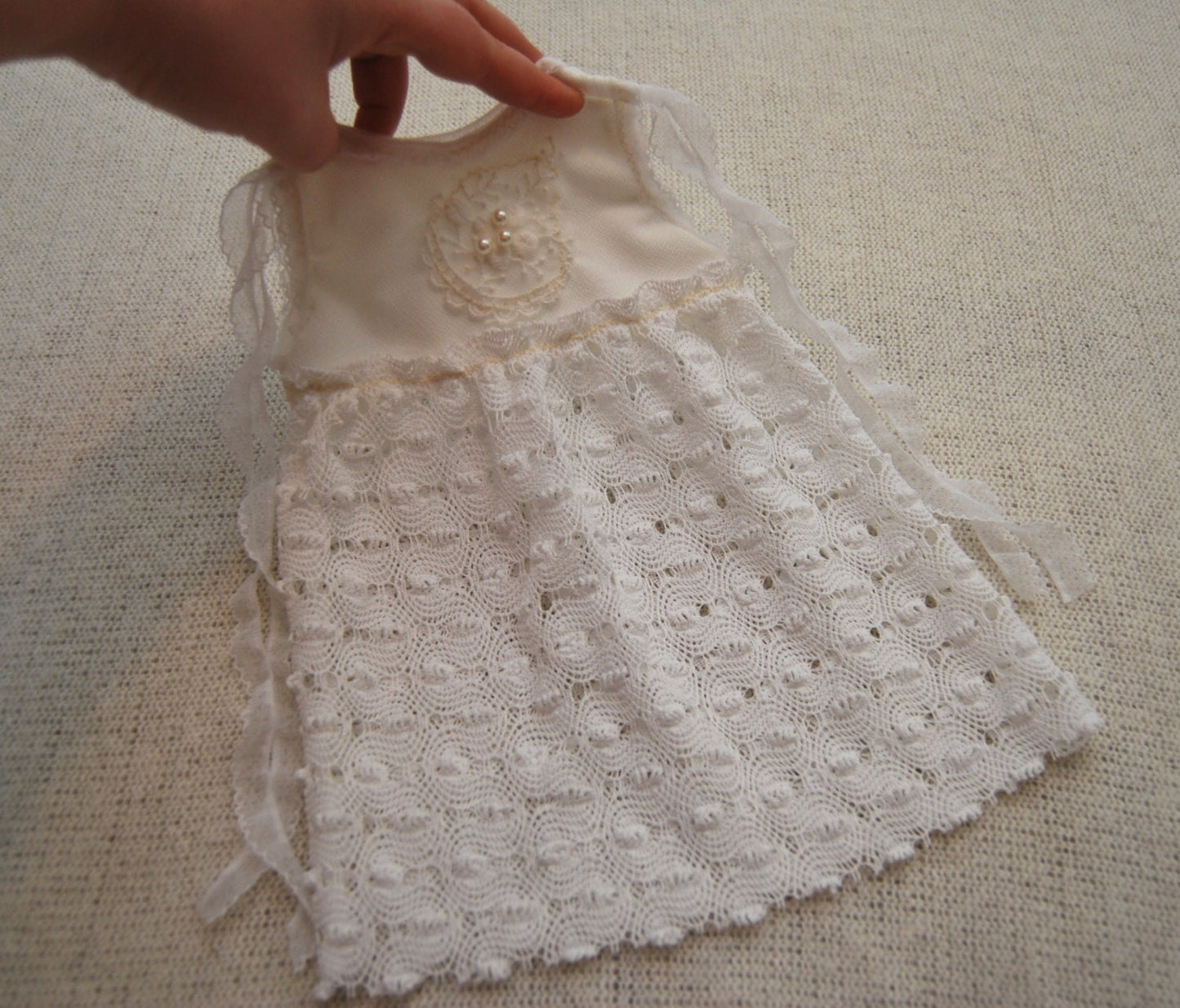 9 Months baby girl dress photo outfit, sitter lace dress photo props, white baby outfit